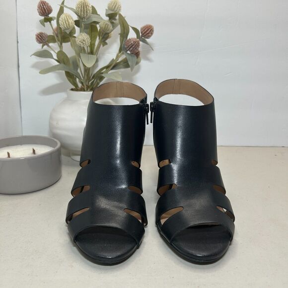 INC International Concepts Shoe Side Zip Black Open Toe Heel Women's US 10M NWOB - Picture 2 of 10